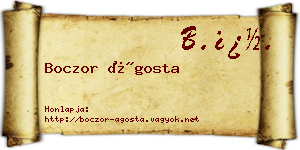 Boczor Ágosta névjegykártya